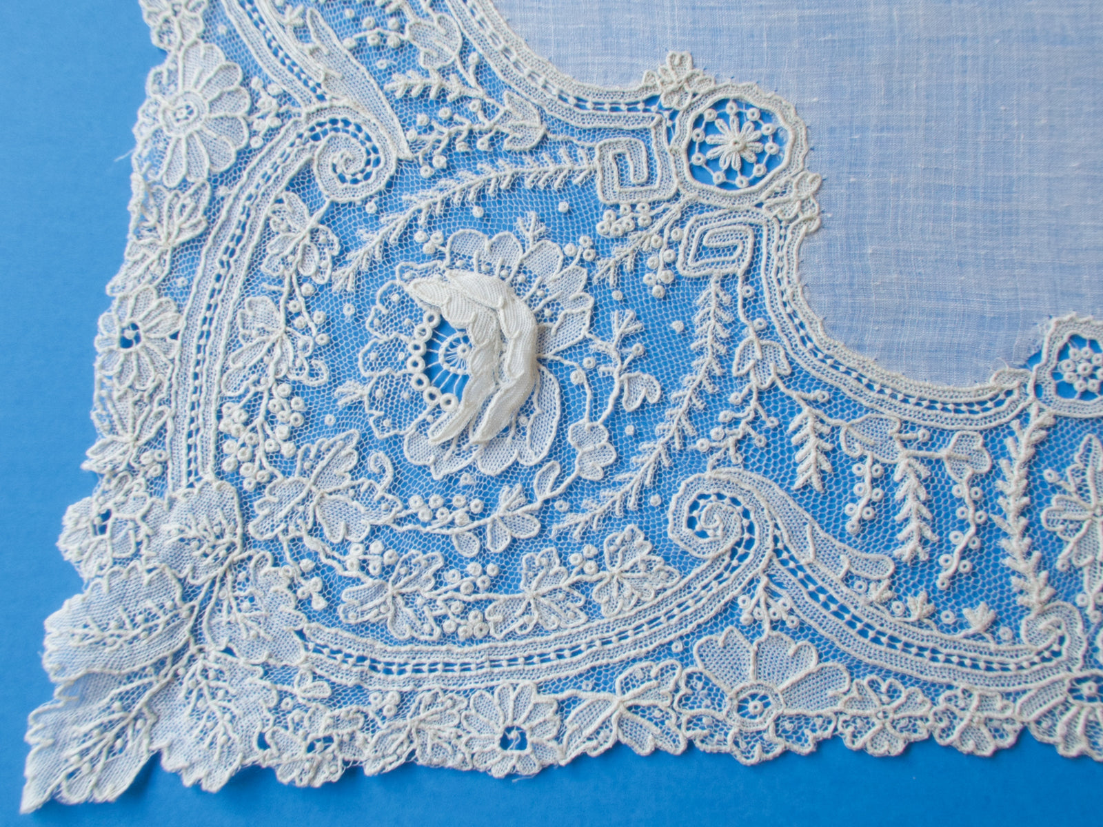 Antique Point de Gaze Lace Handkerchief