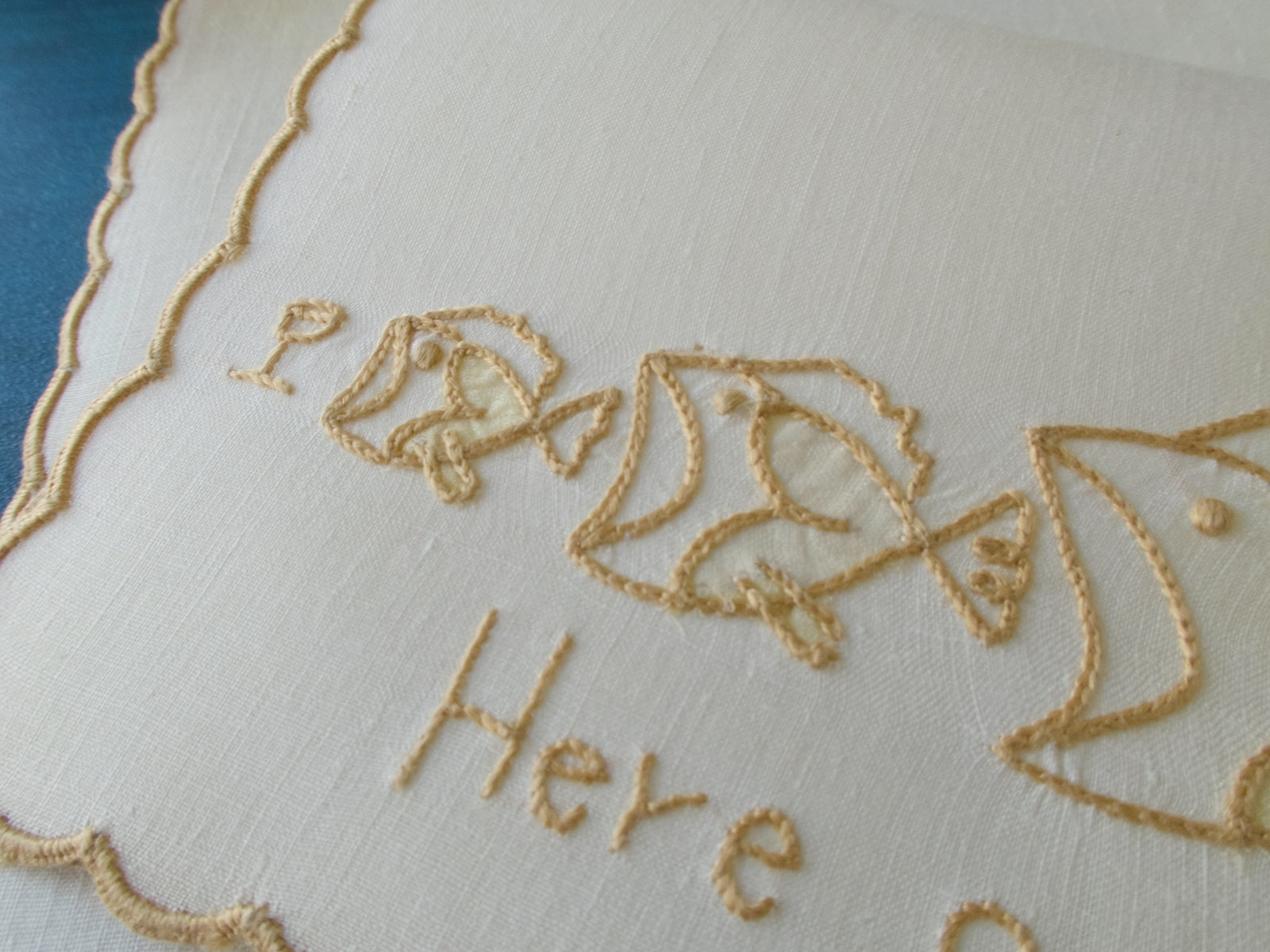 Here Goes The Food Chain, Madeira Linen Cocktail Napkins, Set of 6