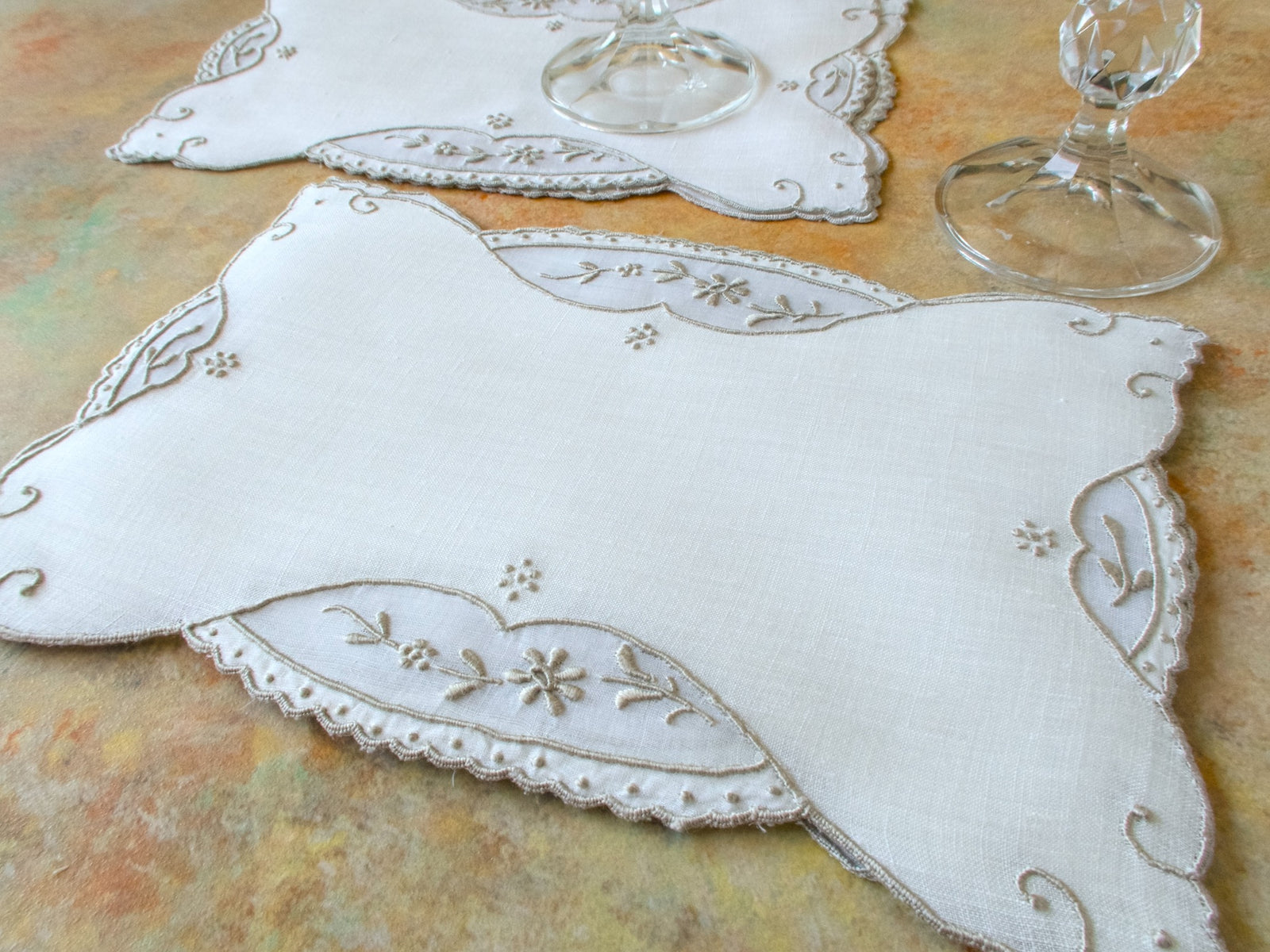 Architectural Design Vintage Madeira Cocktail Napkins, Set of 6