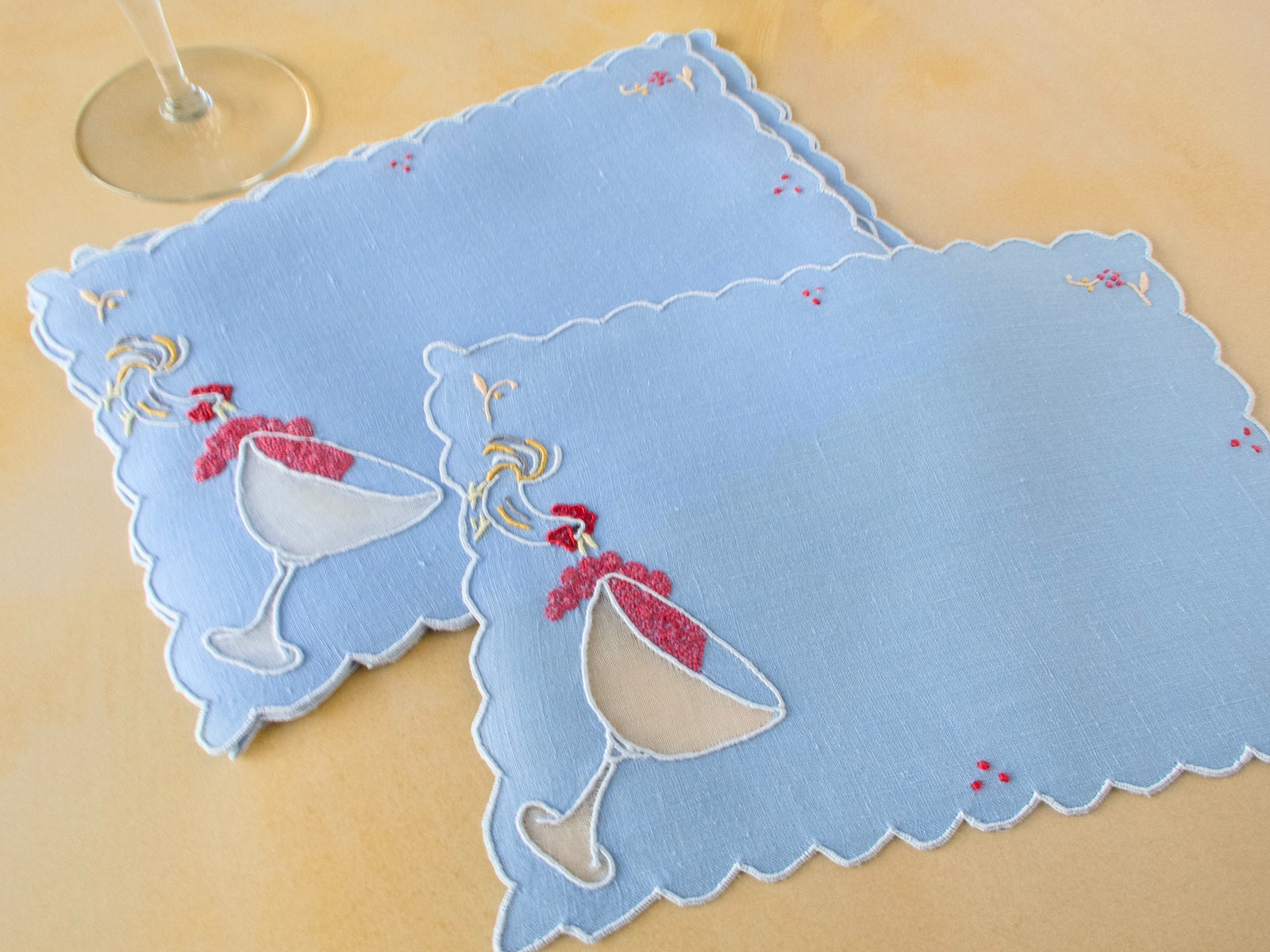 Rooster Steals a Sip Vintage Madeira Cocktail Napkins, Set of 6