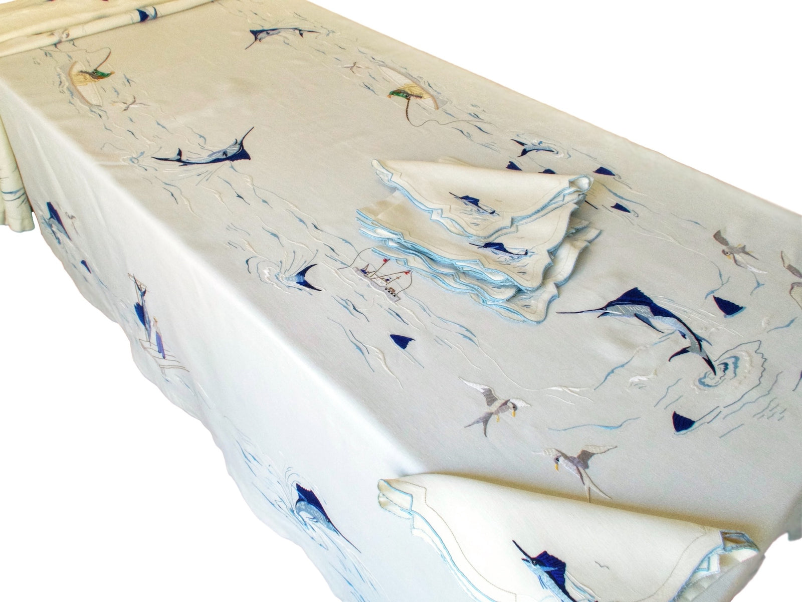 Marlins Vintage Madeira Tablecloth 66x120 with 12 Napkins