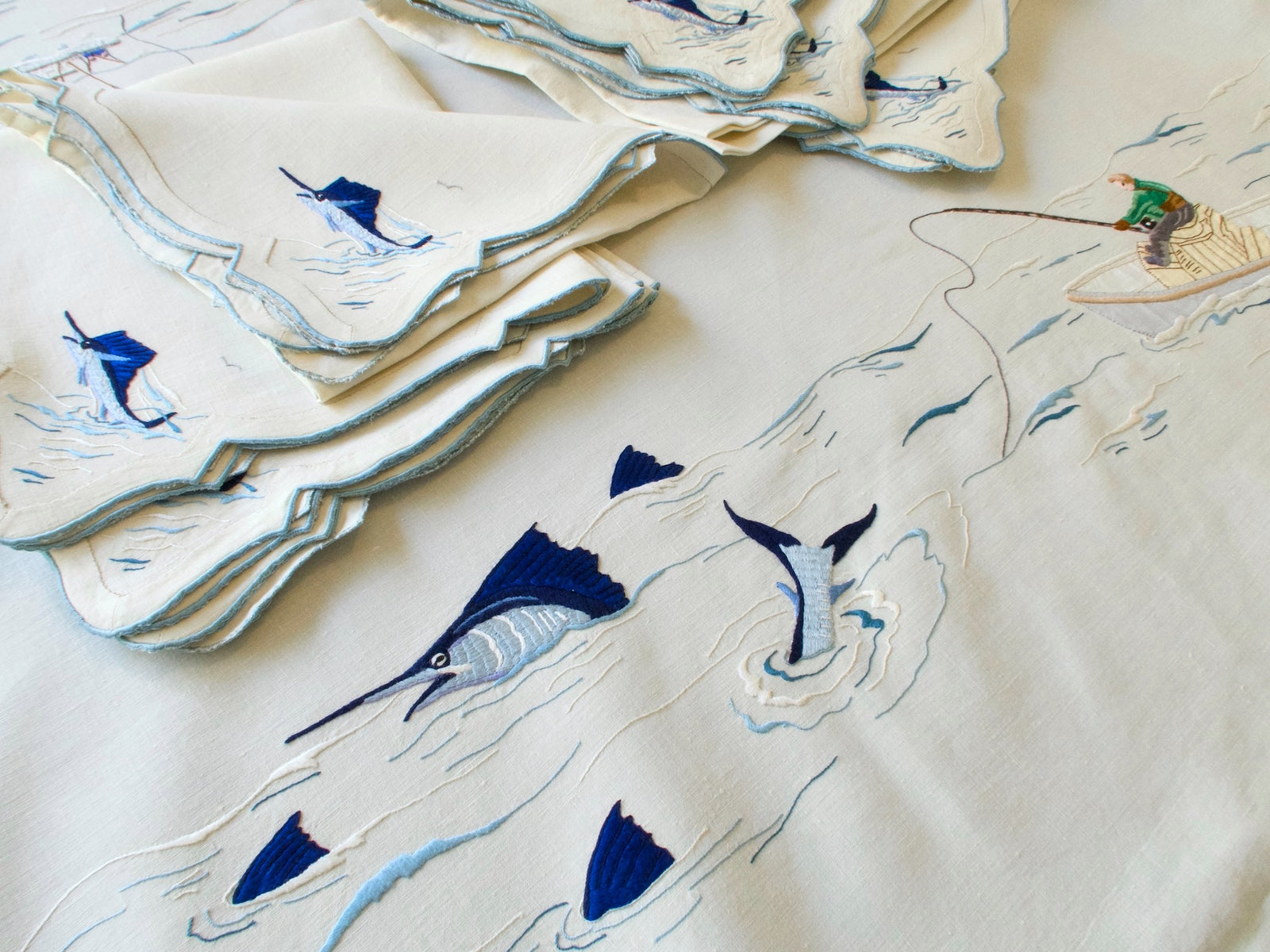 Marlins Vintage Madeira Tablecloth 66x120 with 12 Napkins