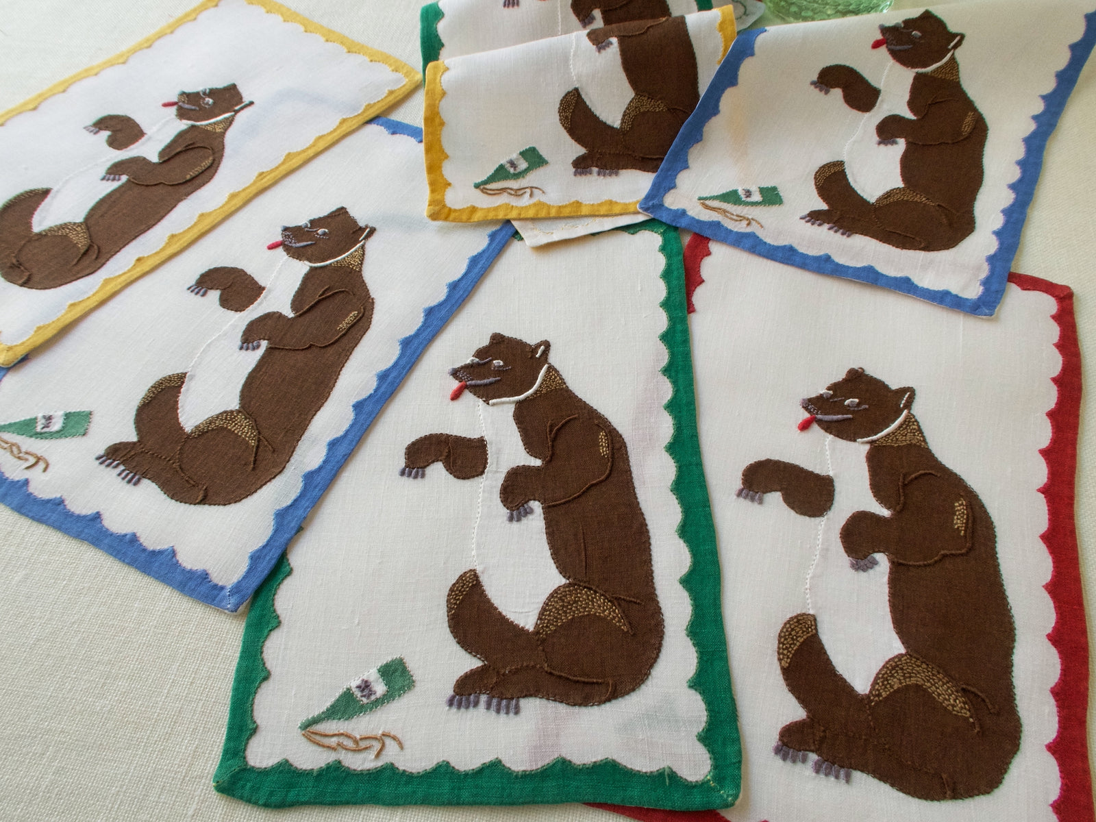 Bear Bash Vintage Madeira Cocktail Napkins, Set of 8