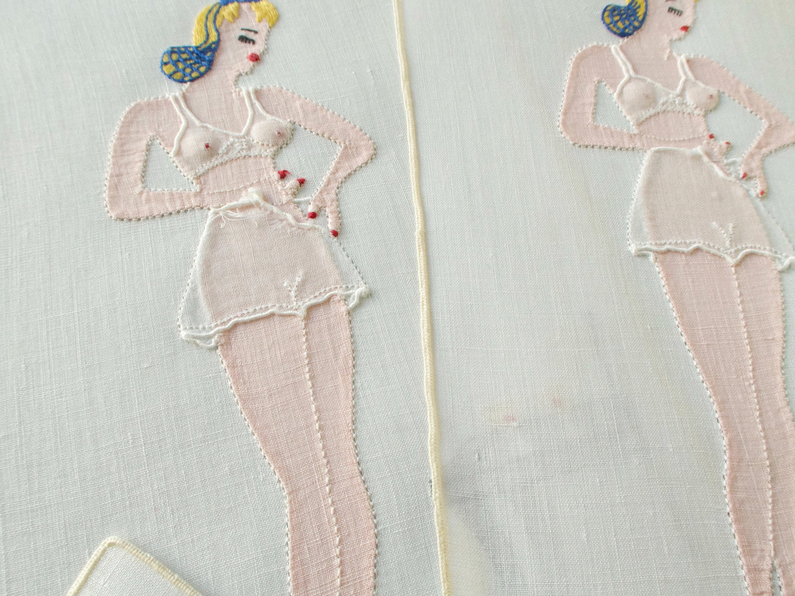 "Waiting" Vintage Madeira Naughty Cocktail Napkins - Set of 4