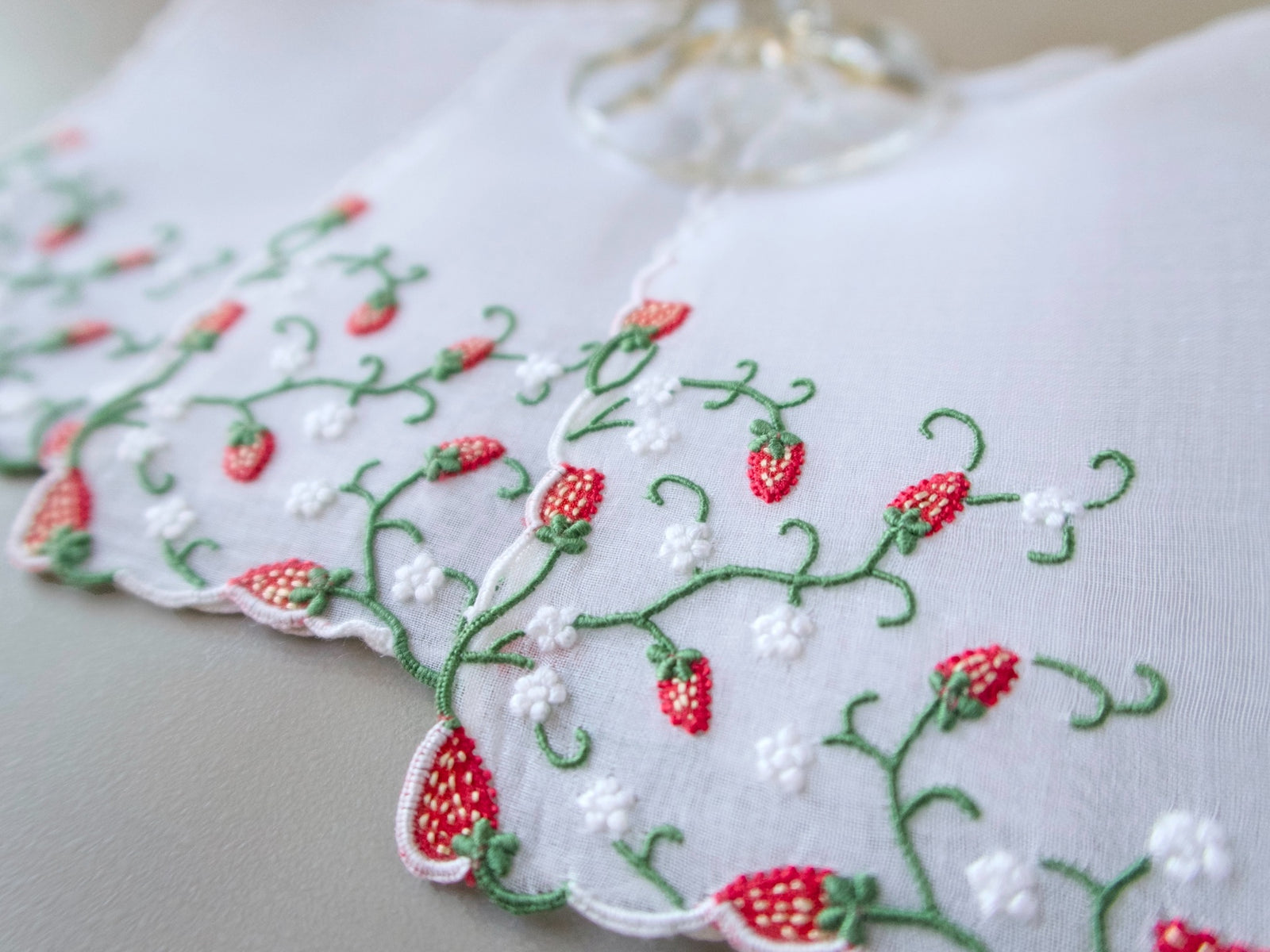 "Strawberry" Marghab Organdy Cocktail Napkins, Set of 6