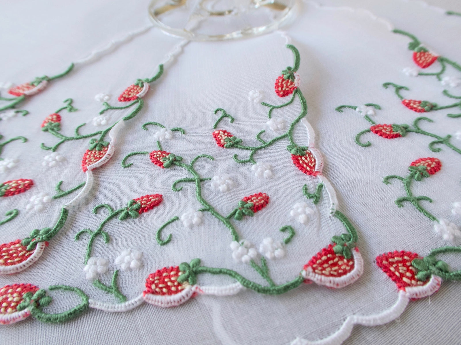 "Strawberry" Marghab Organdy Cocktail Napkins, Set of 6