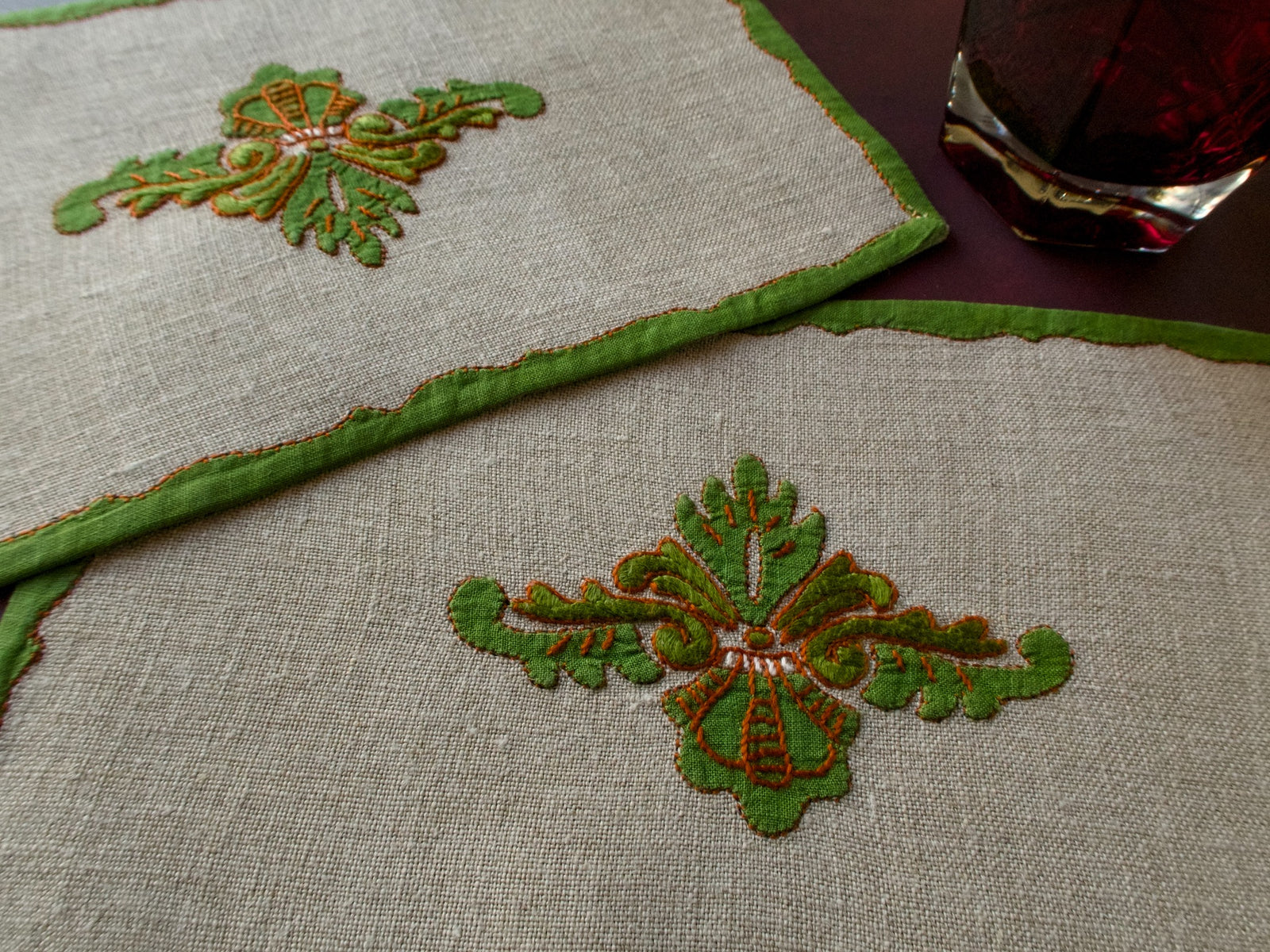 Mistral Vintage Linen Cocktail Napkins, Set of 6