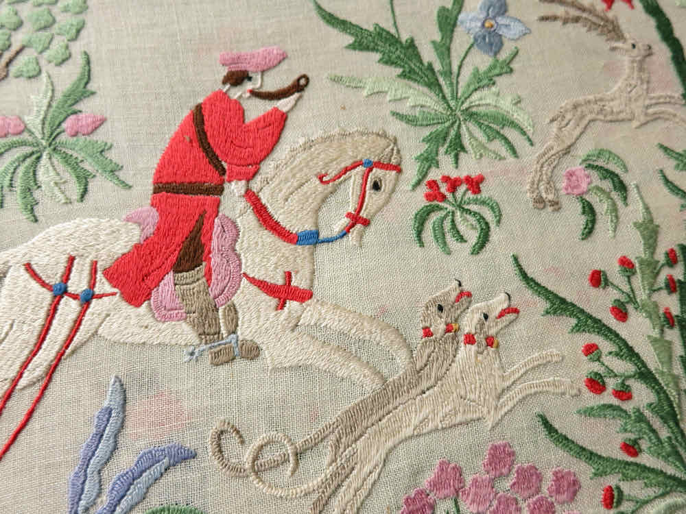 The Hunt Vintage Rapisardi Italian Hand Embroidered Table Runner