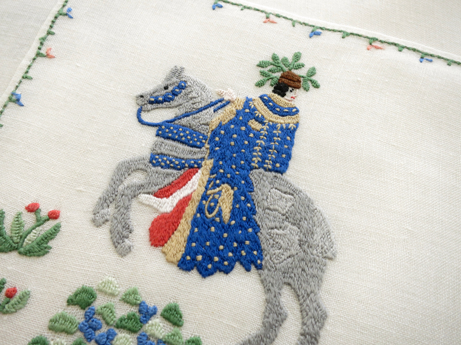 Medieval Labors of the Months, Vintage Rapisardi Italian Embroidery - 12 Placemats