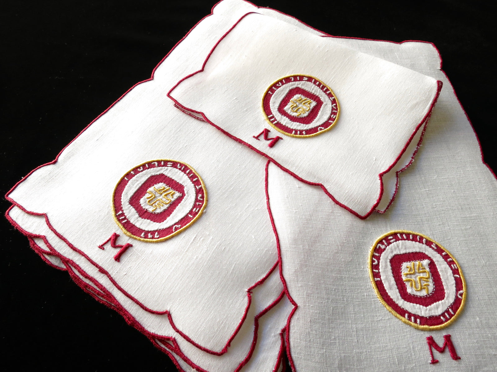 University of Minnesota Vintage Madeira Linen Cocktail Napkins - Set of 6