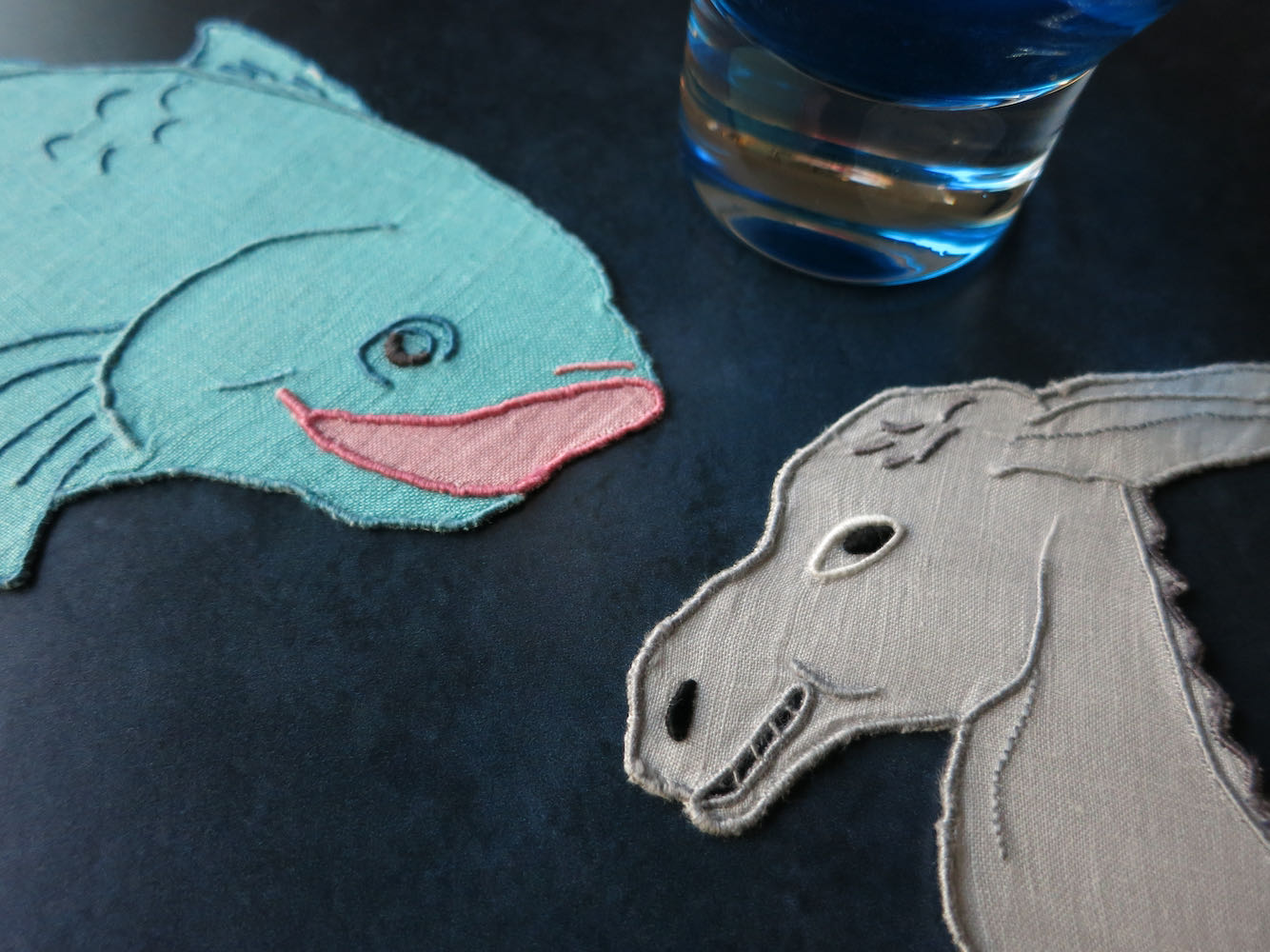 Party Animals Vintage Madeira Linen Cocktail Napkins - Set of 8