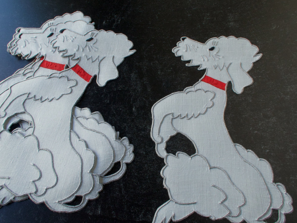 Poodles Beg for Drinks Vintage Madeira Cocktail Napkins, Set of 8