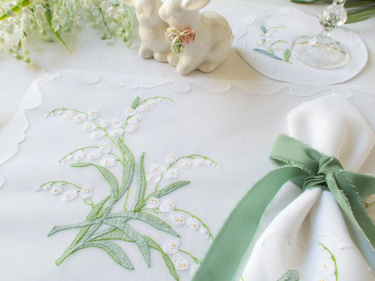 Lily of the Valley Vintage Madeira 37pc Placemat Set for 12