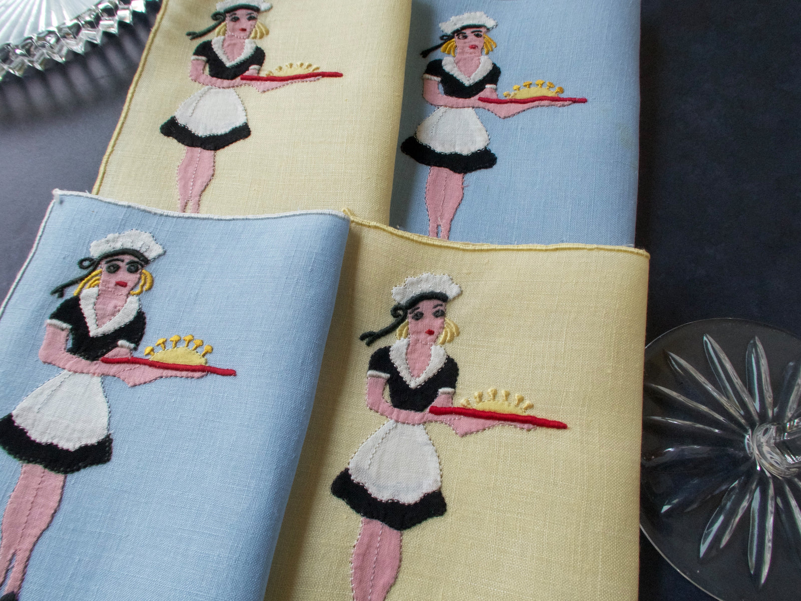 Waitstaff Vintage Madeira Cocktail Napkins, Set of 4