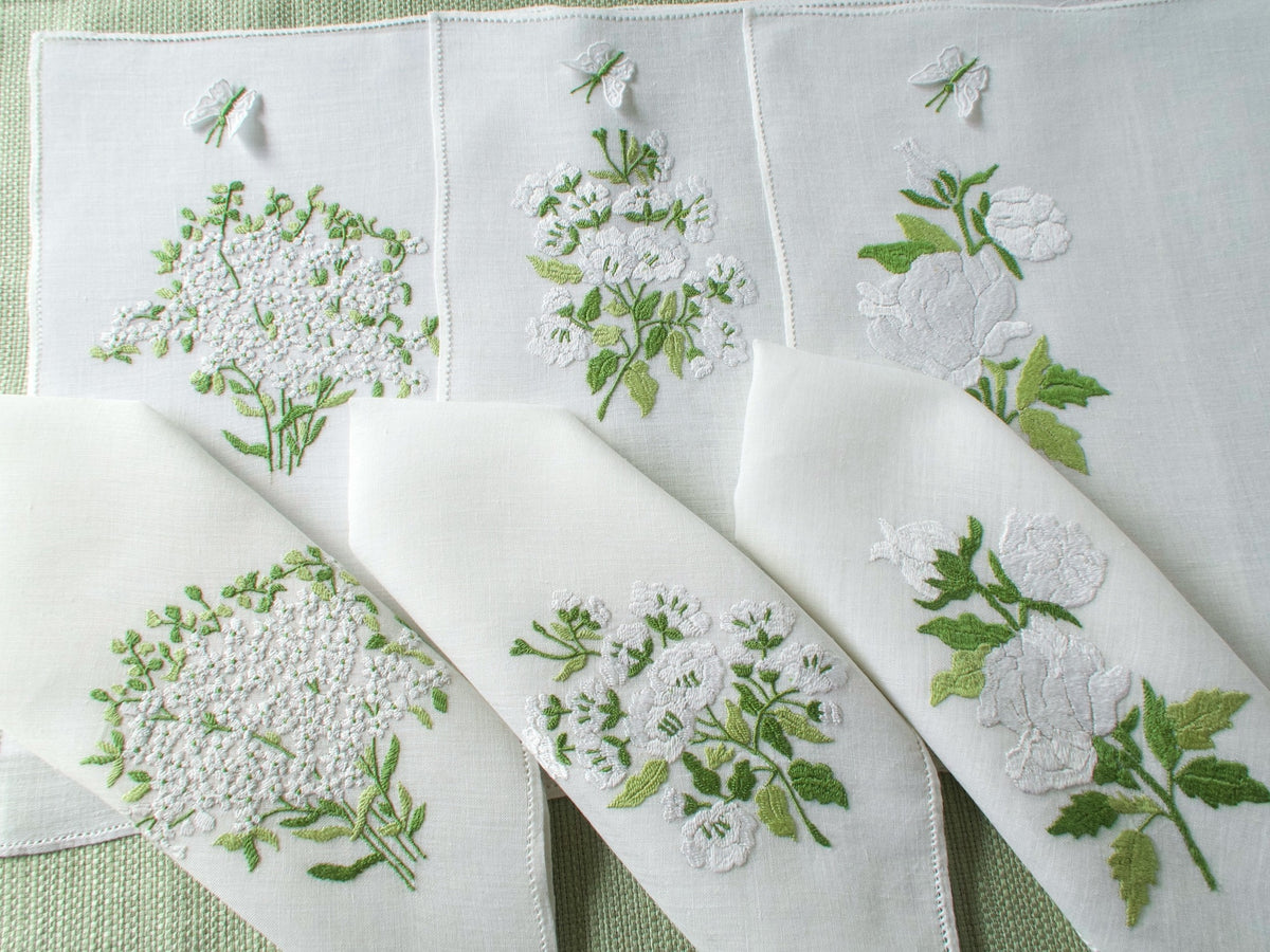 Butterflies &amp; Flowers Vintage Rapisardi 12pc Placemat Set for 6
