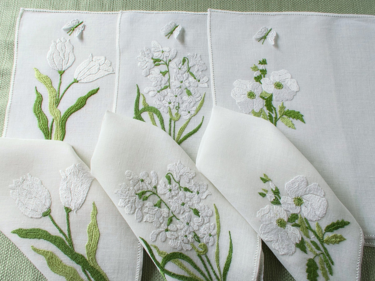 Butterflies &amp; Flowers Vintage Rapisardi 12pc Placemat Set for 6