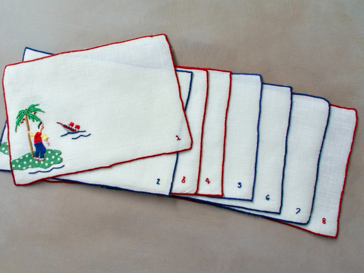 Stranded in Paradise Vintage Naughty Madeira Cocktail Napkins, Set of 8