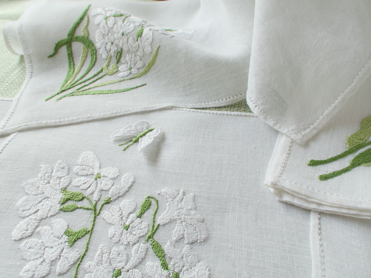 Butterflies &amp; Flowers Vintage Rapisardi 12pc Placemat Set for 6