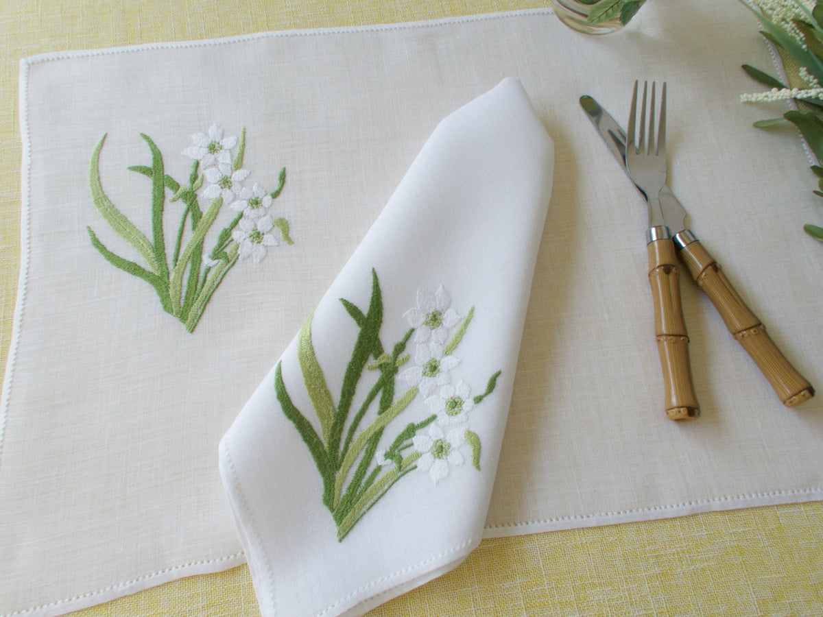 Lush Flowers Vintage Rapisardi 16pc Placemat Set for 8