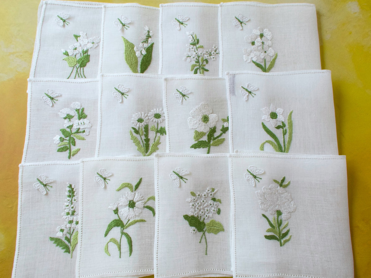Butterflies &amp; Flowers Rapisardi Italian Cocktail Napkins, Set of 12