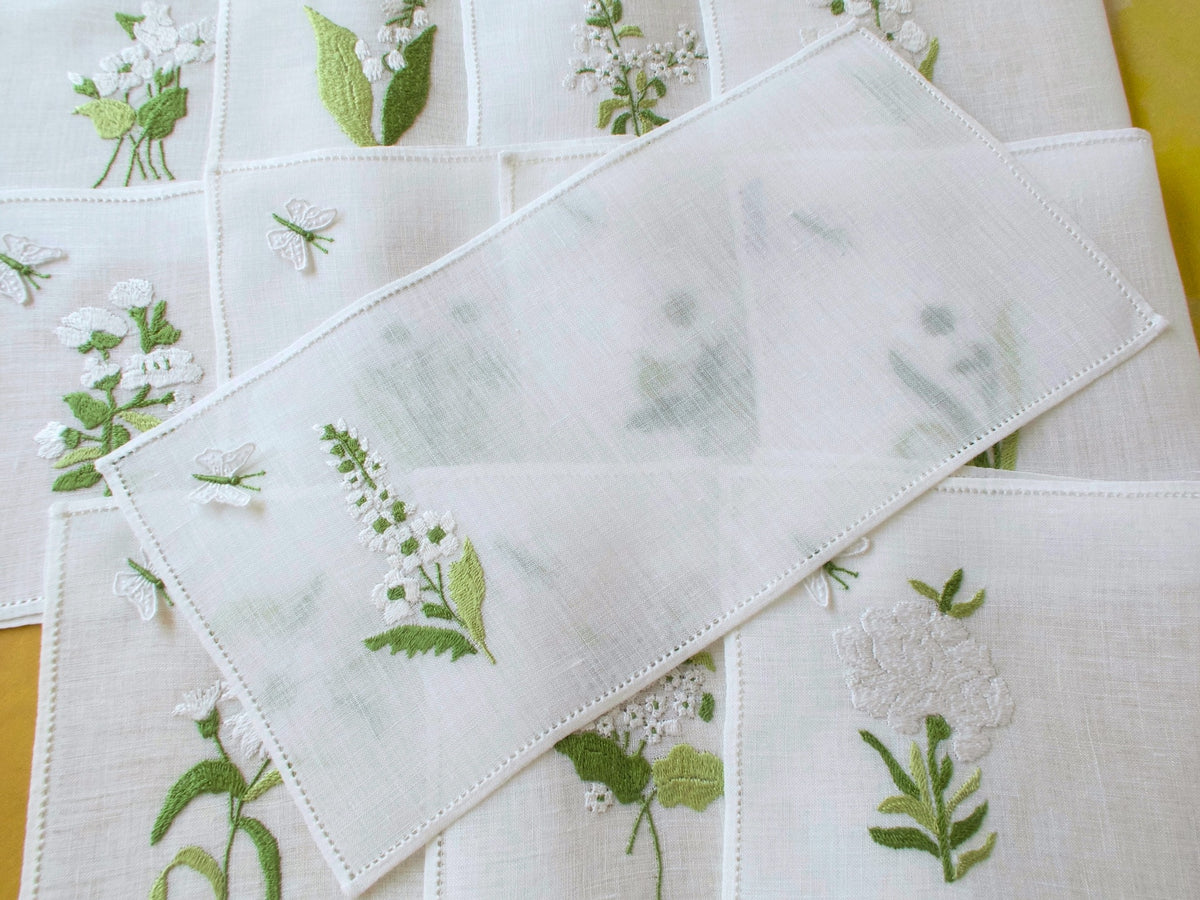 Butterflies &amp; Flowers Rapisardi Italian Cocktail Napkins, Set of 12