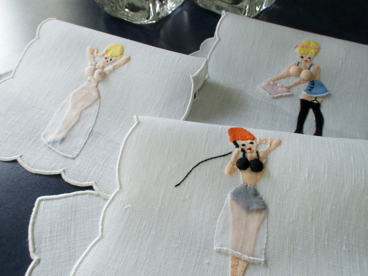 Naughty Vintage Madeira Cocktail Napkins, Set of 6