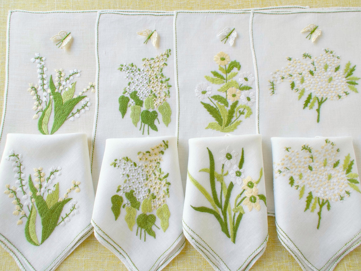 Butterflies &amp; Flowers Vintage Rapisardi 8pc Placemat Set for 4
