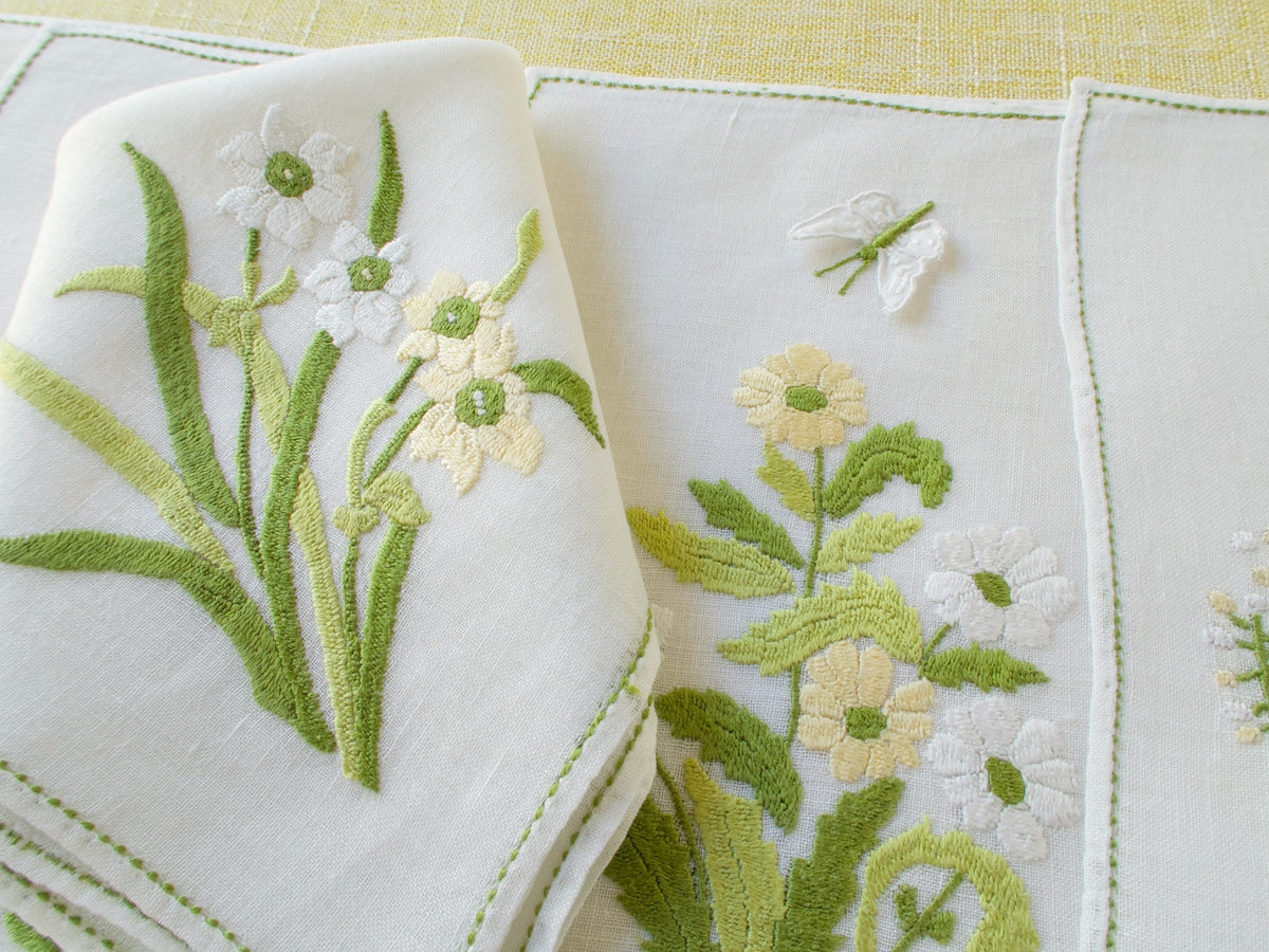 Butterflies &amp; Flowers Vintage Rapisardi 8pc Placemat Set for 4