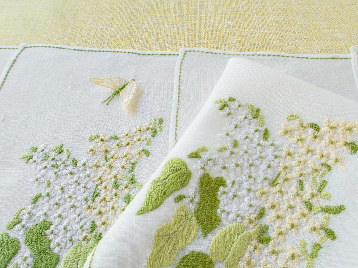 Butterflies &amp; Flowers Vintage Rapisardi 8pc Placemat Set for 4