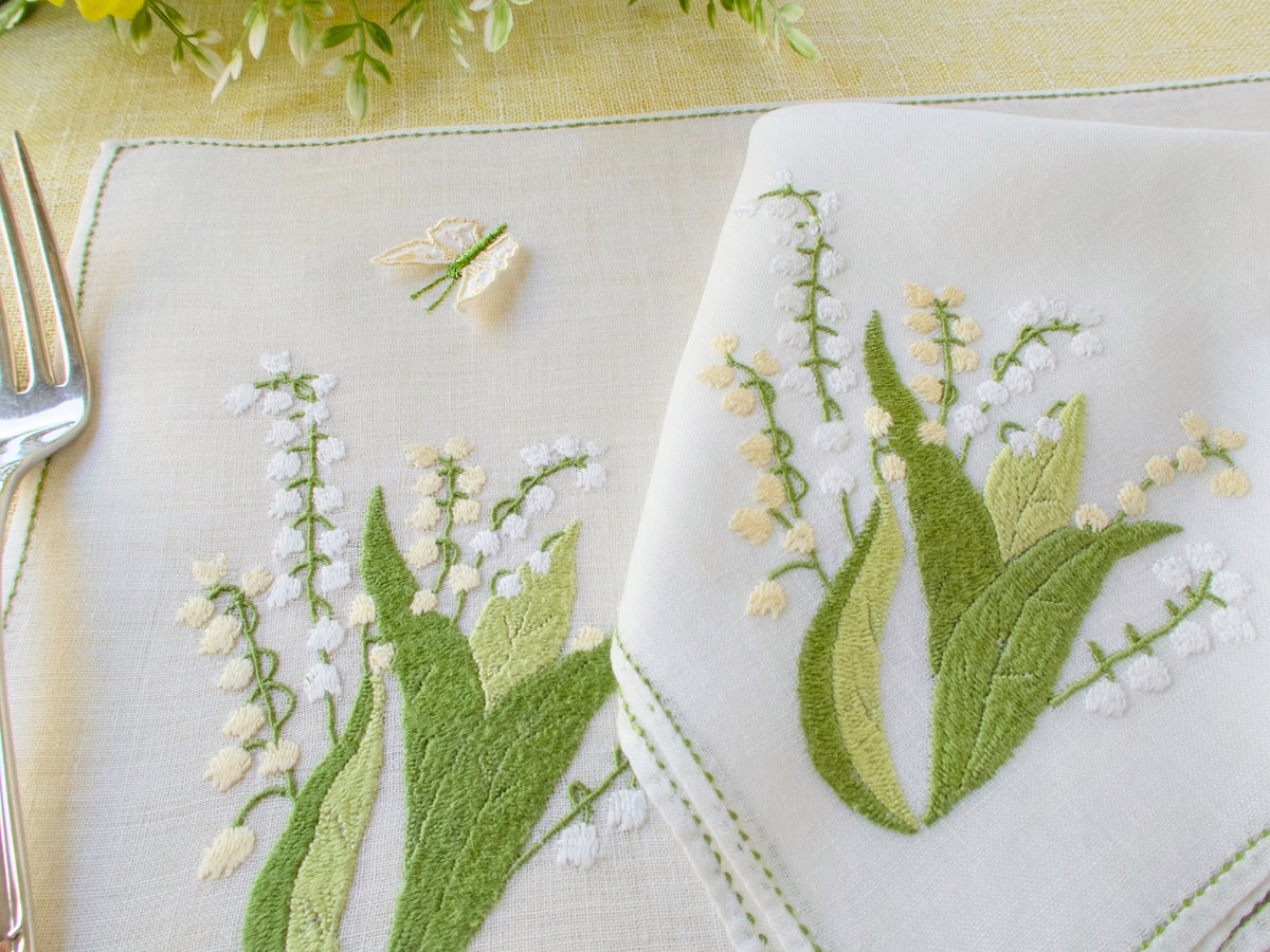 Butterflies &amp; Flowers Vintage Rapisardi 8pc Placemat Set for 4