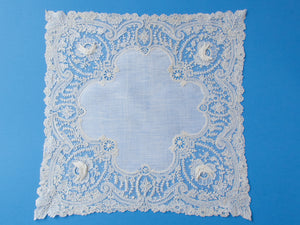 Antique Point de Gaze Lace Handkerchief