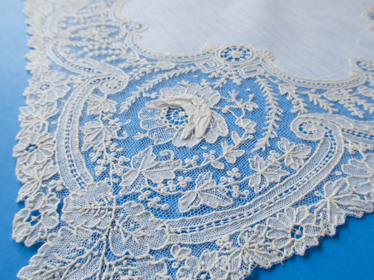 Antique Point de Gaze Lace Handkerchief