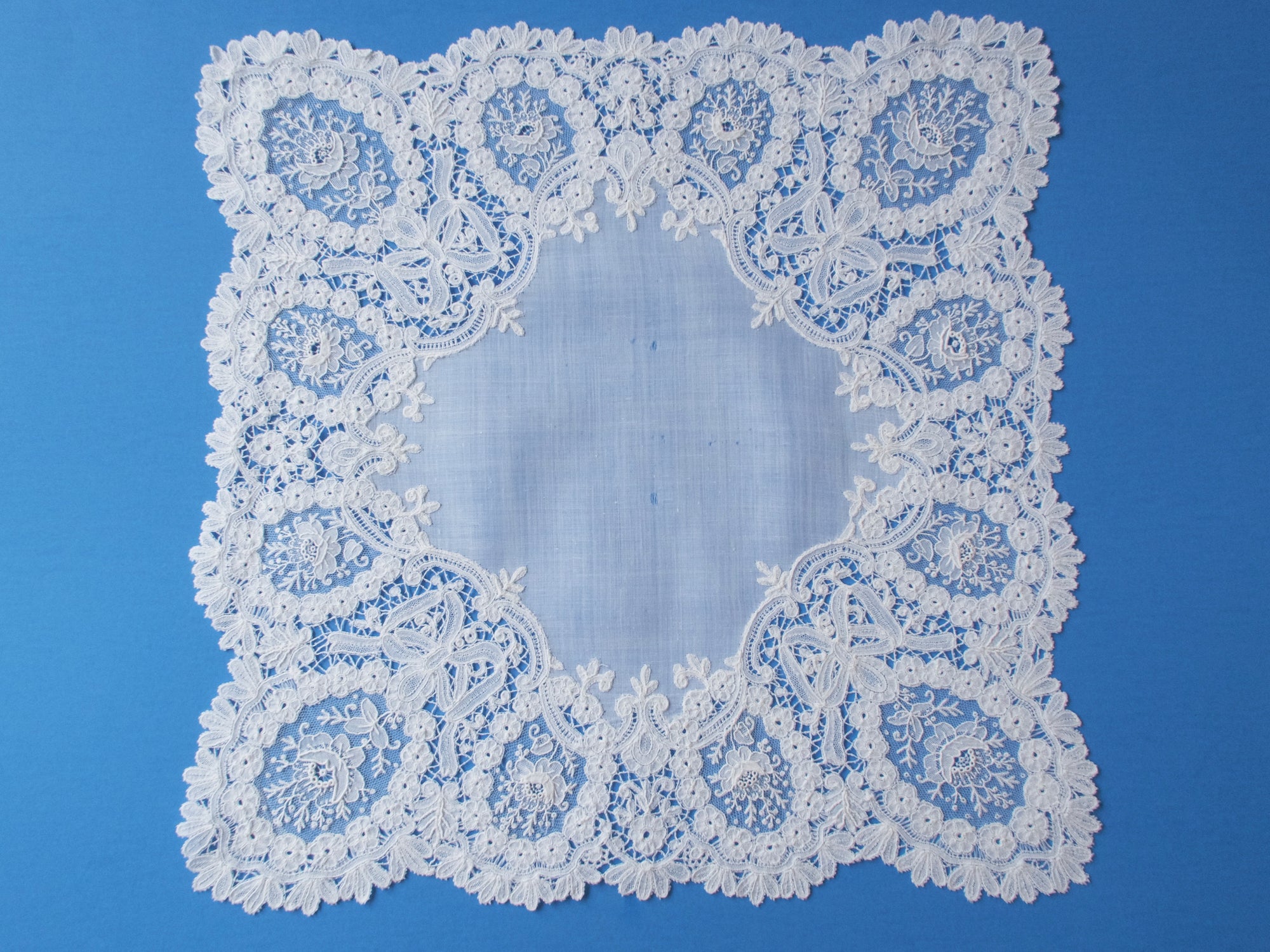 Antique Point de Gaze Lace Handkerchief