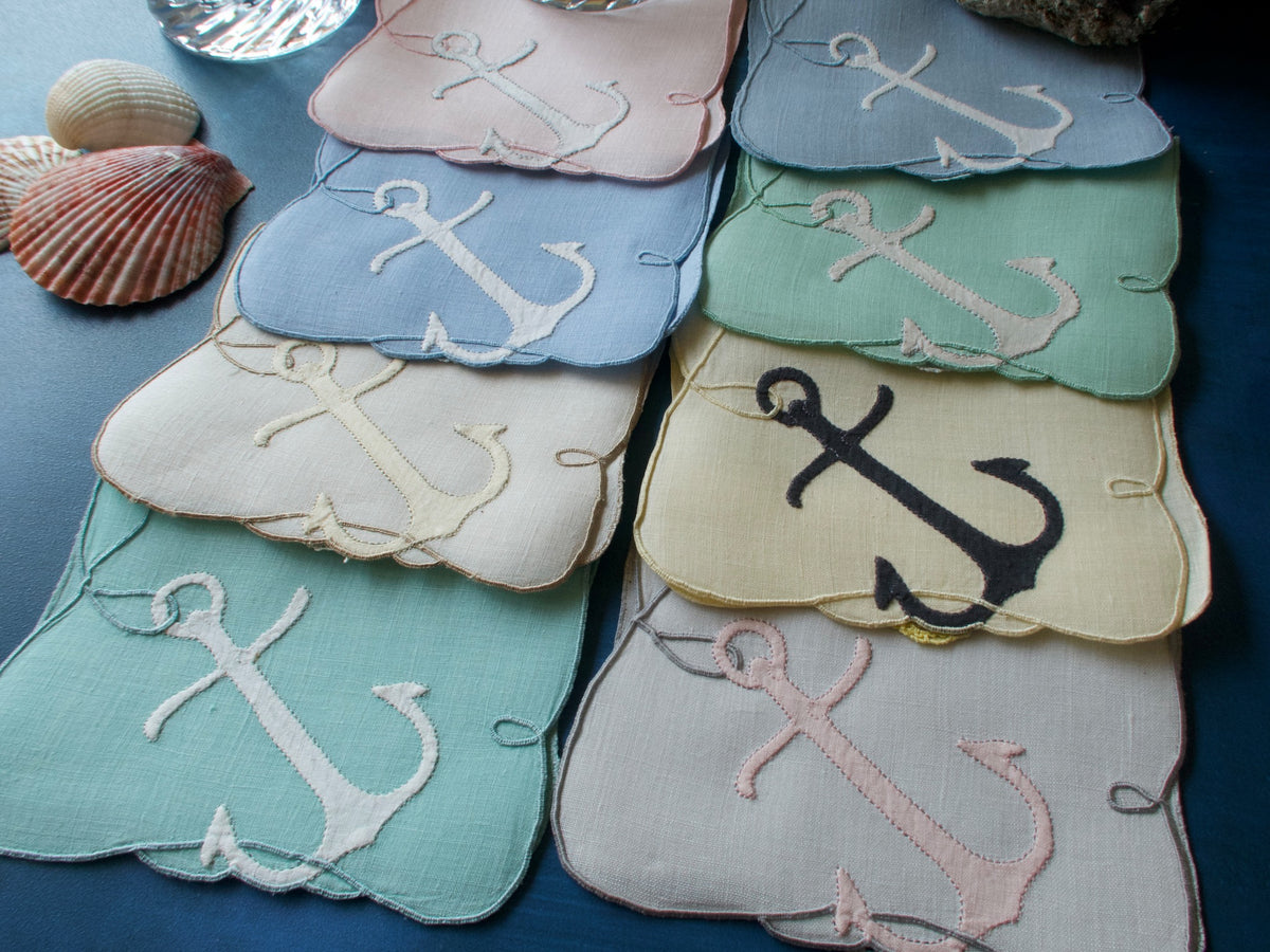 Anchors Away Vintage Madeira Cocktail Napkins, Set of 8