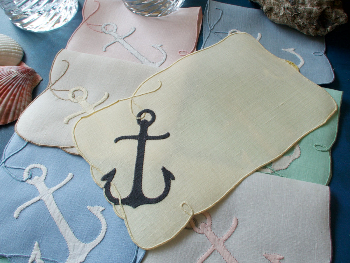 Anchors Away Vintage Madeira Cocktail Napkins, Set of 8