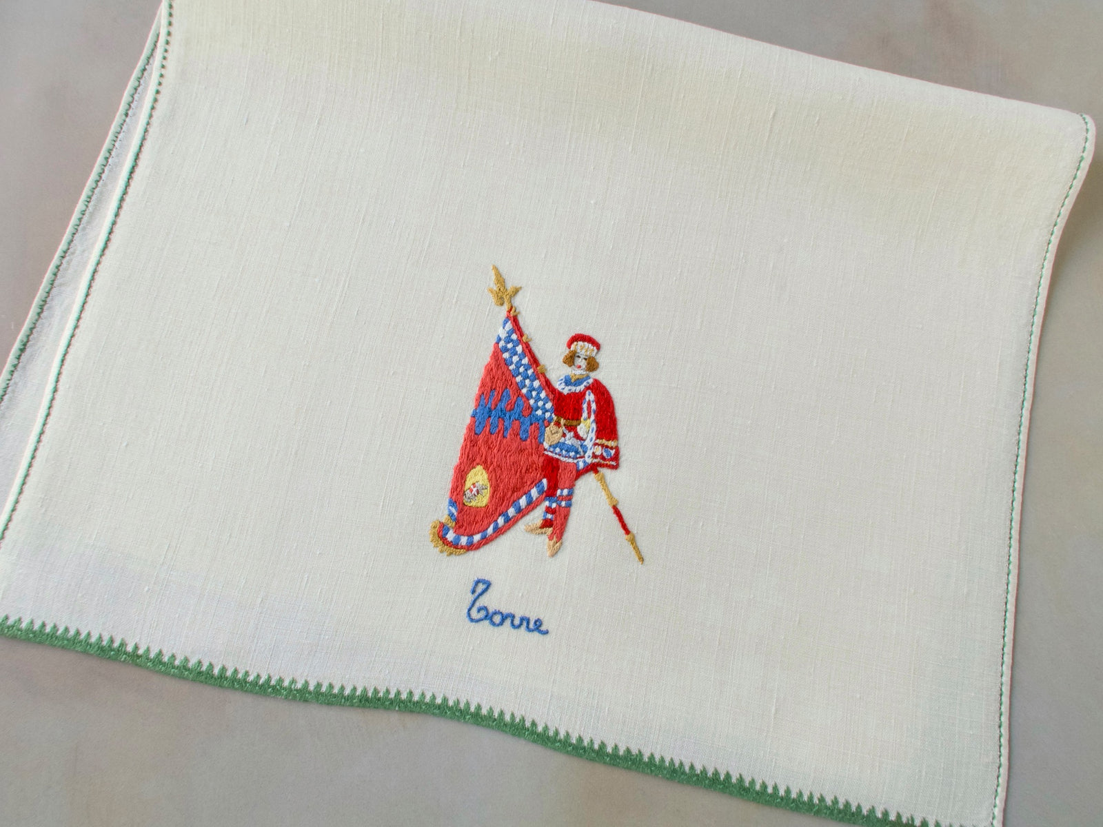 Siena Palio Torre Flag Bearer, Vintage Rapisardi Hand Towel