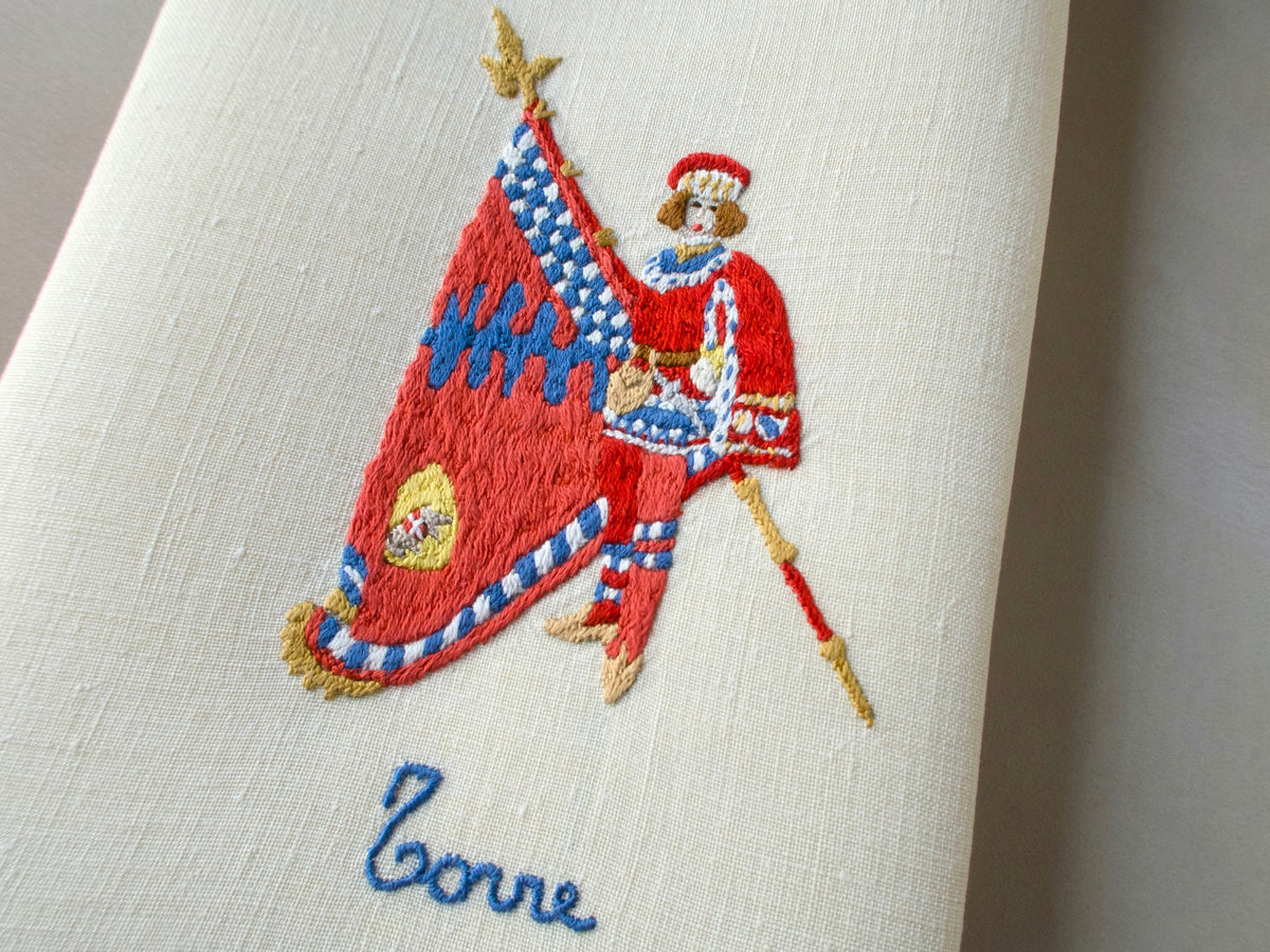 Siena Palio Torre Flag Bearer, Vintage Rapisardi Hand Towel
