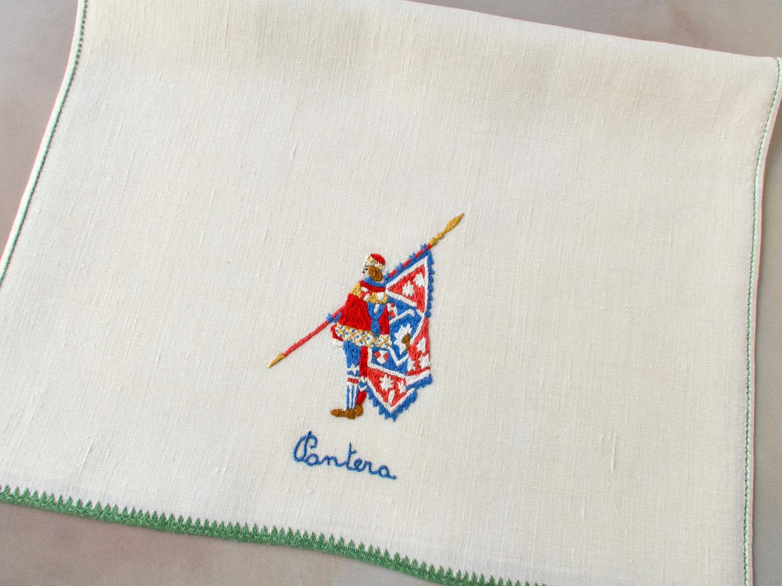 Siena Palio Pantera Flag Bearer, Vintage Rapisardi Hand Towel