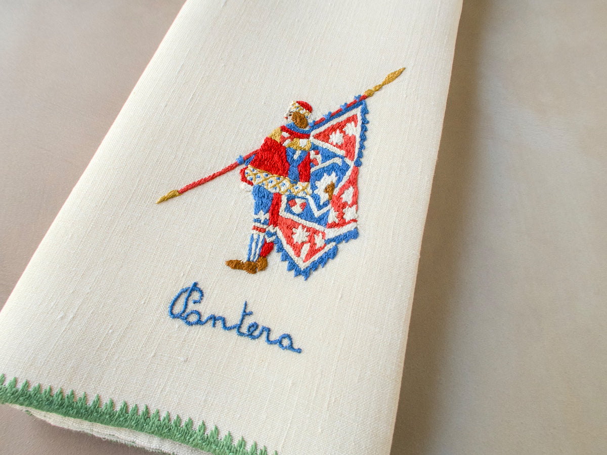 Siena Palio Pantera Flag Bearer, Vintage Rapisardi Hand Towel