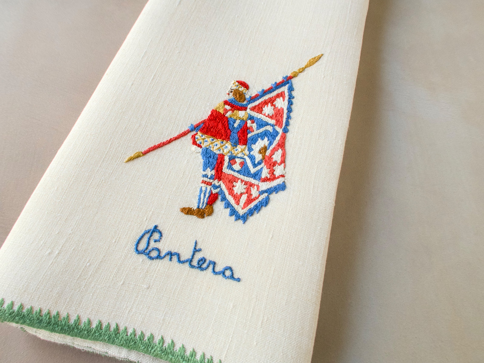 Siena Palio Pantera Flag Bearer, Vintage Rapisardi Hand Towel