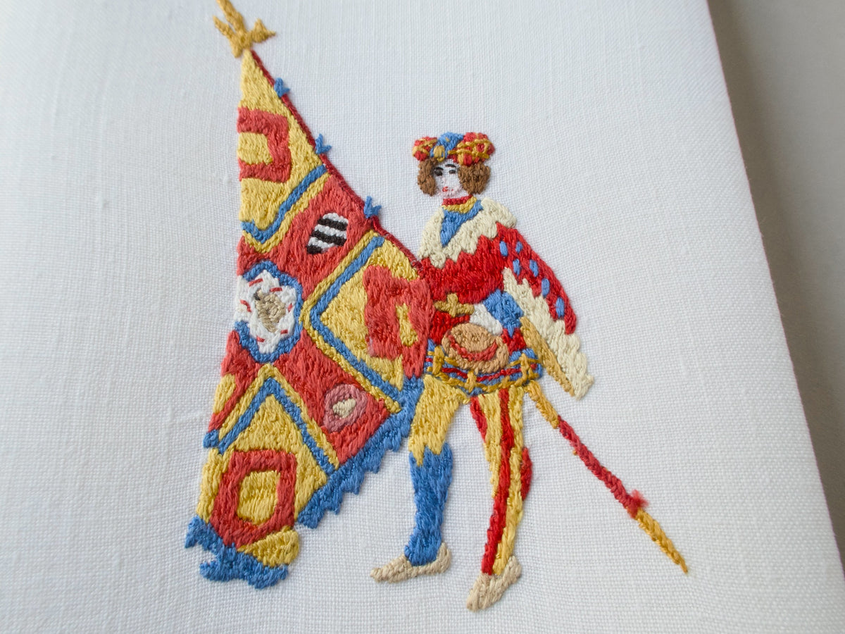 Siena Palio Chiocciola Flag Bearer, Vintage Rapisardi Hand Towel