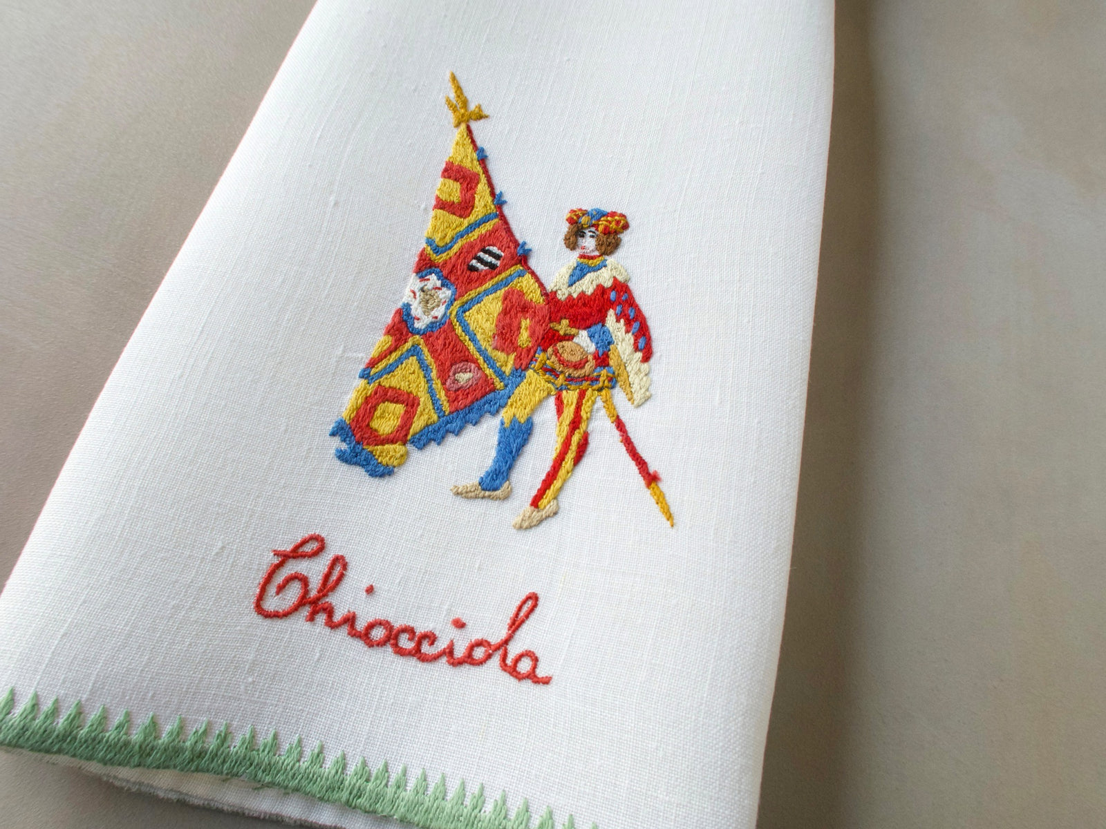 Siena Palio Chiocciola Flag Bearer, Vintage Rapisardi Hand Towel