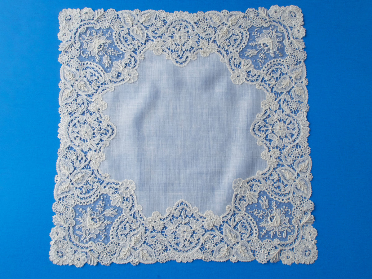 Antique Point de Gaze Lace Handkerchie