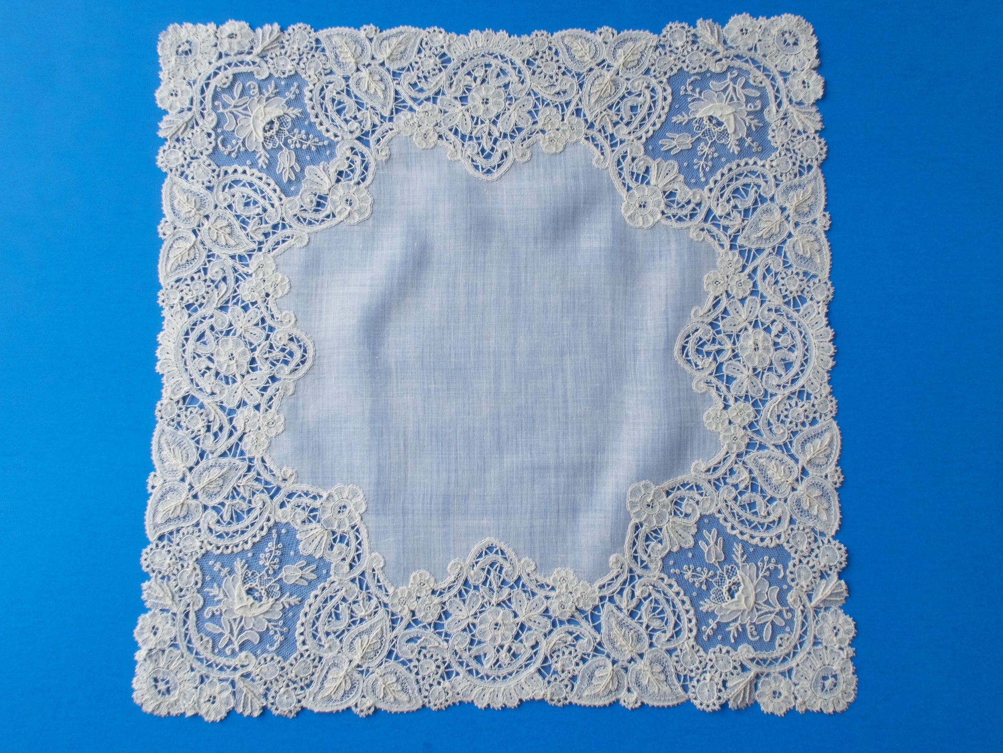 Antique Point de Gaze Lace Handkerchief