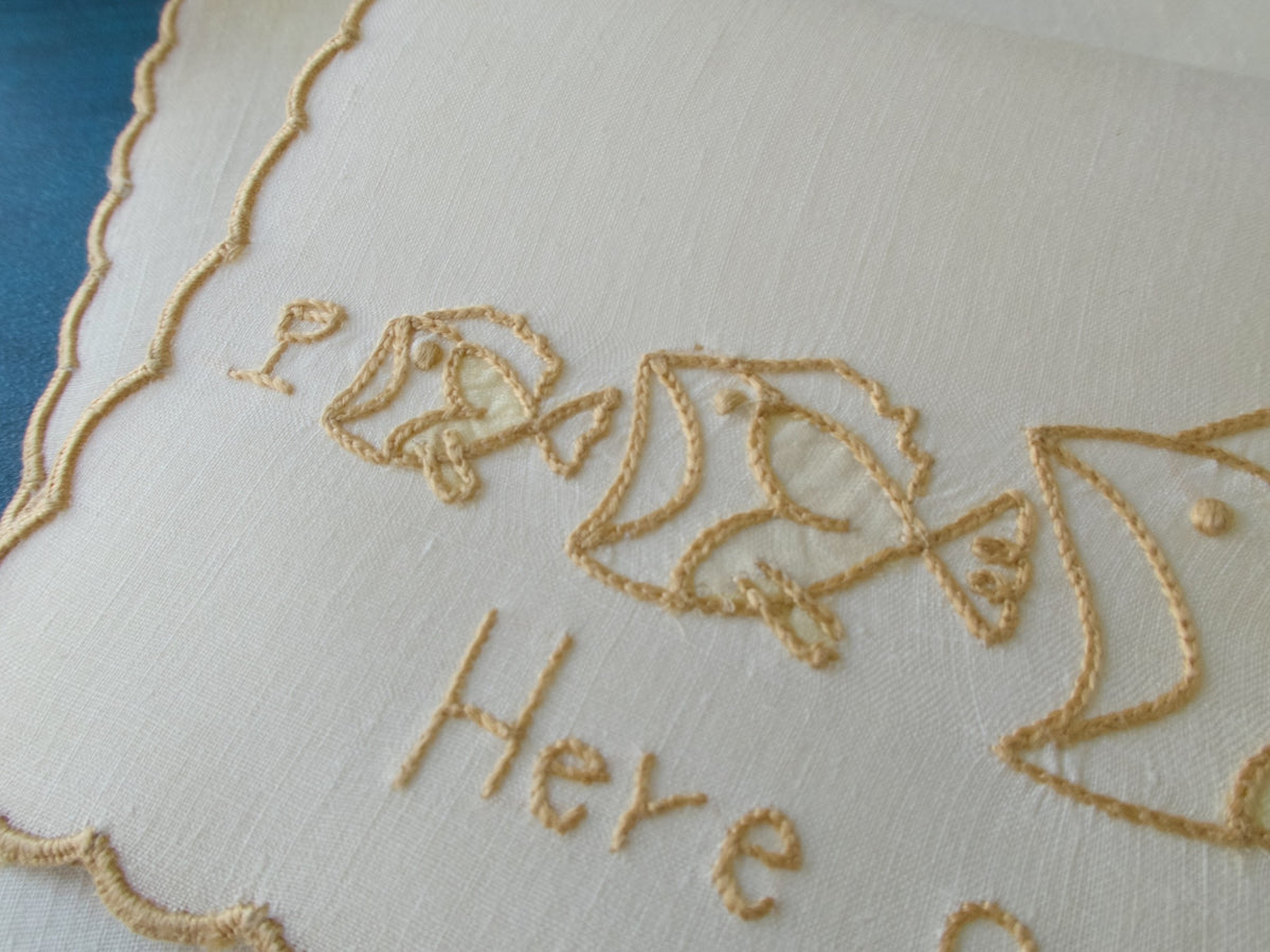 Here Goes The Food Chain, Madeira Linen Cocktail Napkins, Set of 6