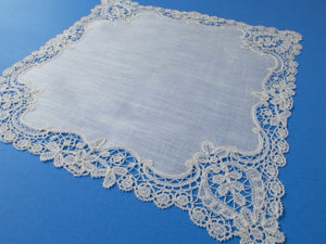 Vintage Duchesse Lace Handkerchief