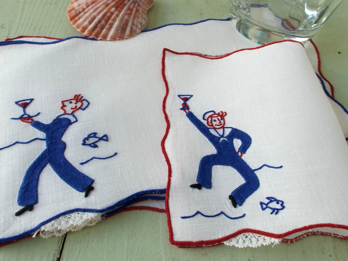 Shore Leave Vintage Madeira Cocktail Napkins, Set of 8