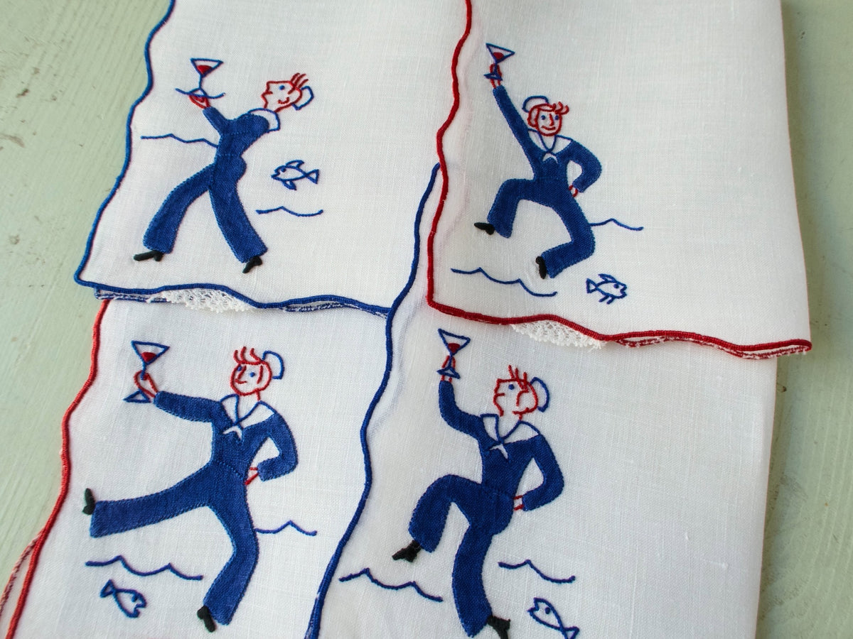 Shore Leave Vintage Madeira Cocktail Napkins, Set of 8