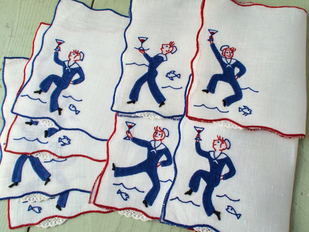 Shore Leave Vintage Madeira Cocktail Napkins, Set of 8