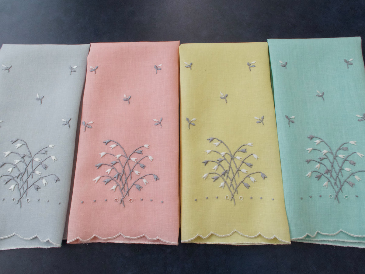 Colorful Vintage Madeira Guest Towels, Set of 4